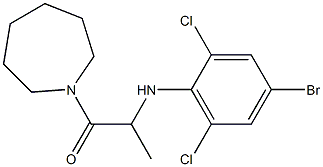 1-(azepan-1-yl)-2-[(4-bromo-2,6-dichlorophenyl)amino]propan-1-one Struktur