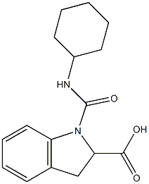 1-(cyclohexylcarbamoyl)-2,3-dihydro-1H-indole-2-carboxylic acid Struktur