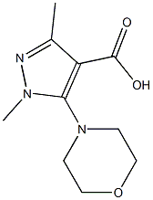 1,3-dimethyl-5-(morpholin-4-yl)-1H-pyrazole-4-carboxylic acid Struktur