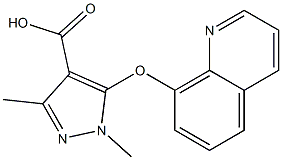 1,3-dimethyl-5-(quinolin-8-yloxy)-1H-pyrazole-4-carboxylic acid Struktur