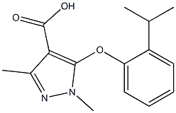 1,3-dimethyl-5-[2-(propan-2-yl)phenoxy]-1H-pyrazole-4-carboxylic acid Struktur