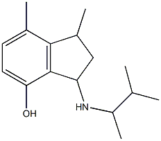 1,7-dimethyl-3-[(3-methylbutan-2-yl)amino]-2,3-dihydro-1H-inden-4-ol Struktur