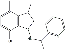 1,7-dimethyl-3-{[1-(pyridin-2-yl)ethyl]amino}-2,3-dihydro-1H-inden-4-ol Struktur