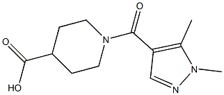 1-[(1,5-dimethyl-1H-pyrazol-4-yl)carbonyl]piperidine-4-carboxylic acid Struktur