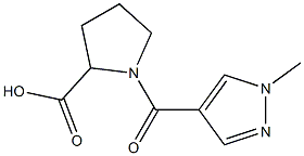 1-[(1-methyl-1H-pyrazol-4-yl)carbonyl]pyrrolidine-2-carboxylic acid Struktur