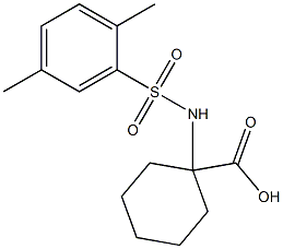 1-[(2,5-dimethylbenzene)sulfonamido]cyclohexane-1-carboxylic acid Struktur