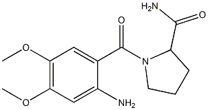 1-[(2-amino-4,5-dimethoxyphenyl)carbonyl]pyrrolidine-2-carboxamide Struktur