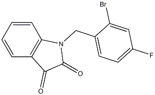 1-[(2-bromo-4-fluorophenyl)methyl]-2,3-dihydro-1H-indole-2,3-dione Struktur