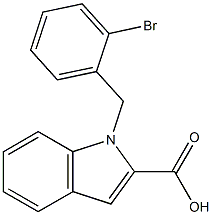 1-[(2-bromophenyl)methyl]-1H-indole-2-carboxylic acid Struktur