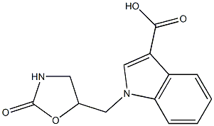 1-[(2-oxo-1,3-oxazolidin-5-yl)methyl]-1H-indole-3-carboxylic acid Struktur