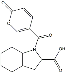 1-[(2-oxo-2H-pyran-5-yl)carbonyl]octahydro-1H-indole-2-carboxylic acid Struktur