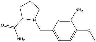 1-[(3-amino-4-methoxyphenyl)methyl]pyrrolidine-2-carboxamide Struktur