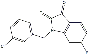 1-[(3-chlorophenyl)methyl]-6-fluoro-2,3-dihydro-1H-indole-2,3-dione Struktur