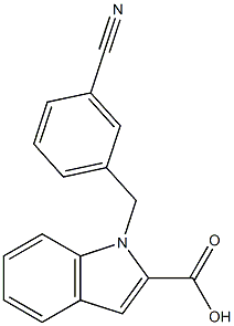 1-[(3-cyanophenyl)methyl]-1H-indole-2-carboxylic acid Struktur