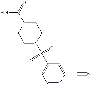 1-[(3-cyanophenyl)sulfonyl]piperidine-4-carboxamide Struktur