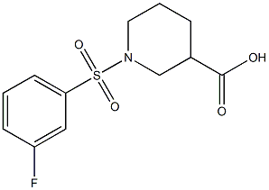 1-[(3-fluorophenyl)sulfonyl]piperidine-3-carboxylic acid Struktur