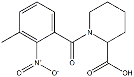 1-[(3-methyl-2-nitrophenyl)carbonyl]piperidine-2-carboxylic acid Struktur