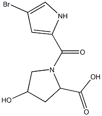 1-[(4-bromo-1H-pyrrol-2-yl)carbonyl]-4-hydroxypyrrolidine-2-carboxylic acid Struktur