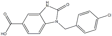 1-[(4-chlorophenyl)methyl]-2-oxo-2,3-dihydro-1H-1,3-benzodiazole-5-carboxylic acid Struktur