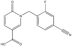 1-[(4-cyano-2-fluorophenyl)methyl]-6-oxo-1,6-dihydropyridine-3-carboxylic acid Struktur