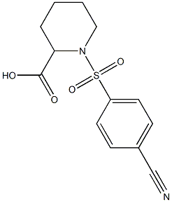 1-[(4-cyanobenzene)sulfonyl]piperidine-2-carboxylic acid Struktur