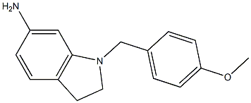 1-[(4-methoxyphenyl)methyl]-2,3-dihydro-1H-indol-6-amine Struktur