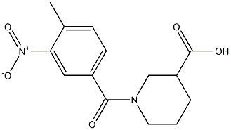 1-[(4-methyl-3-nitrophenyl)carbonyl]piperidine-3-carboxylic acid Struktur