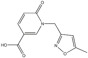 1-[(5-methyl-1,2-oxazol-3-yl)methyl]-6-oxo-1,6-dihydropyridine-3-carboxylic acid Struktur