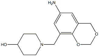 1-[(6-amino-2,4-dihydro-1,3-benzodioxin-8-yl)methyl]piperidin-4-ol Struktur