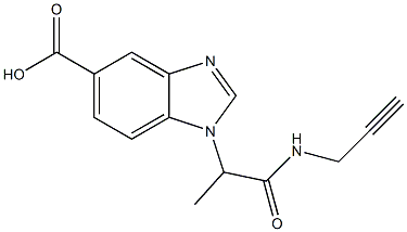 1-[1-(prop-2-yn-1-ylcarbamoyl)ethyl]-1H-1,3-benzodiazole-5-carboxylic acid Struktur