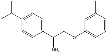 1-[1-amino-2-(3-methylphenoxy)ethyl]-4-(propan-2-yl)benzene Struktur