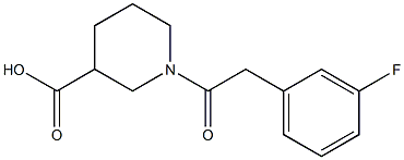 1-[2-(3-fluorophenyl)acetyl]piperidine-3-carboxylic acid Struktur