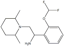 1-[2-(difluoromethoxy)phenyl]-2-(2,6-dimethylpiperidin-1-yl)ethanamine Struktur