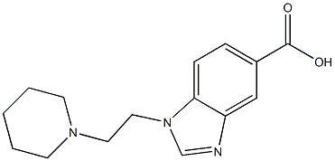 1-[2-(piperidin-1-yl)ethyl]-1H-1,3-benzodiazole-5-carboxylic acid Struktur