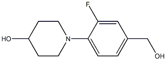 1-[2-fluoro-4-(hydroxymethyl)phenyl]piperidin-4-ol Struktur