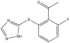 1-[2-fluoro-6-(1H-1,2,4-triazol-5-ylsulfanyl)phenyl]ethan-1-one Struktur