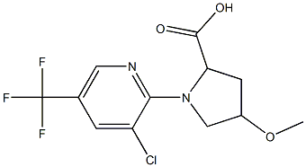 1-[3-chloro-5-(trifluoromethyl)pyridin-2-yl]-4-methoxypyrrolidine-2-carboxylic acid Struktur