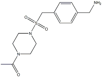 1-[4-({[4-(aminomethyl)phenyl]methane}sulfonyl)piperazin-1-yl]ethan-1-one Struktur