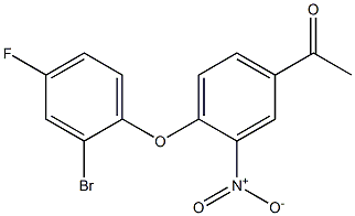 1-[4-(2-bromo-4-fluorophenoxy)-3-nitrophenyl]ethan-1-one Struktur