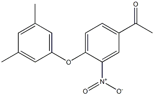 1-[4-(3,5-dimethylphenoxy)-3-nitrophenyl]ethan-1-one Struktur