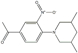 1-[4-(3,5-dimethylpiperidin-1-yl)-3-nitrophenyl]ethan-1-one Struktur