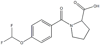 1-{[4-(difluoromethoxy)phenyl]carbonyl}pyrrolidine-2-carboxylic acid Struktur