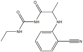 1-{2-[(2-cyanophenyl)amino]propanoyl}-3-ethylurea Struktur