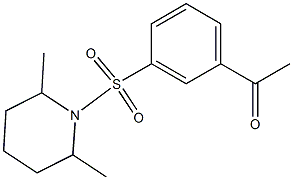 1-{3-[(2,6-dimethylpiperidine-1-)sulfonyl]phenyl}ethan-1-one Struktur