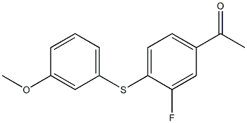 1-{3-fluoro-4-[(3-methoxyphenyl)sulfanyl]phenyl}ethan-1-one Struktur