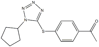 1-{4-[(1-cyclopentyl-1H-1,2,3,4-tetrazol-5-yl)sulfanyl]phenyl}ethan-1-one Struktur