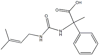 2-({[(3-methylbut-2-enyl)amino]carbonyl}amino)-2-phenylpropanoic acid Struktur