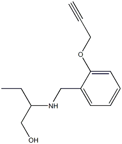 2-({[2-(prop-2-yn-1-yloxy)phenyl]methyl}amino)butan-1-ol Struktur