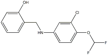 2-({[3-chloro-4-(difluoromethoxy)phenyl]amino}methyl)phenol Struktur