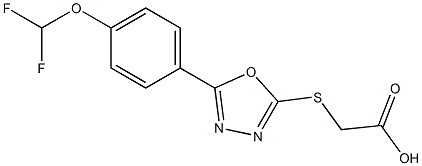 2-({5-[4-(difluoromethoxy)phenyl]-1,3,4-oxadiazol-2-yl}sulfanyl)acetic acid Struktur